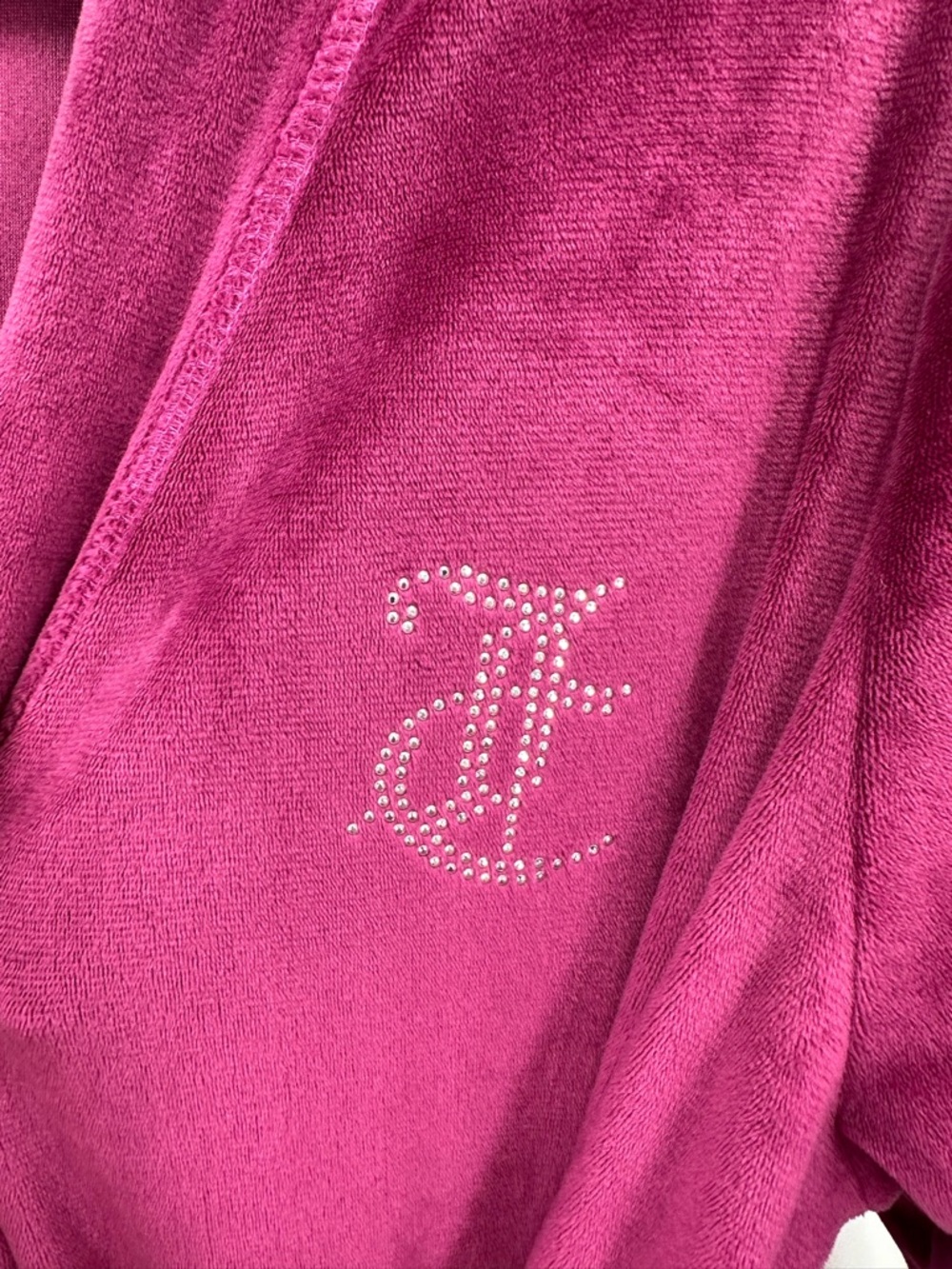 Juicy Couture Embellished Rhinestone Velour Wine Robe Size S/M - Picture 2 of 6